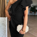 Silvia – Rochie Off-shoulder cu Linie Curată