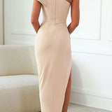 Silvia – Rochie Off-shoulder cu Linie Curată