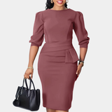Ecaterina – Rochie Midi cu Volan la Talie
