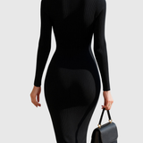 Cerasela – Rochie Midi Tricotată cu Fermoar