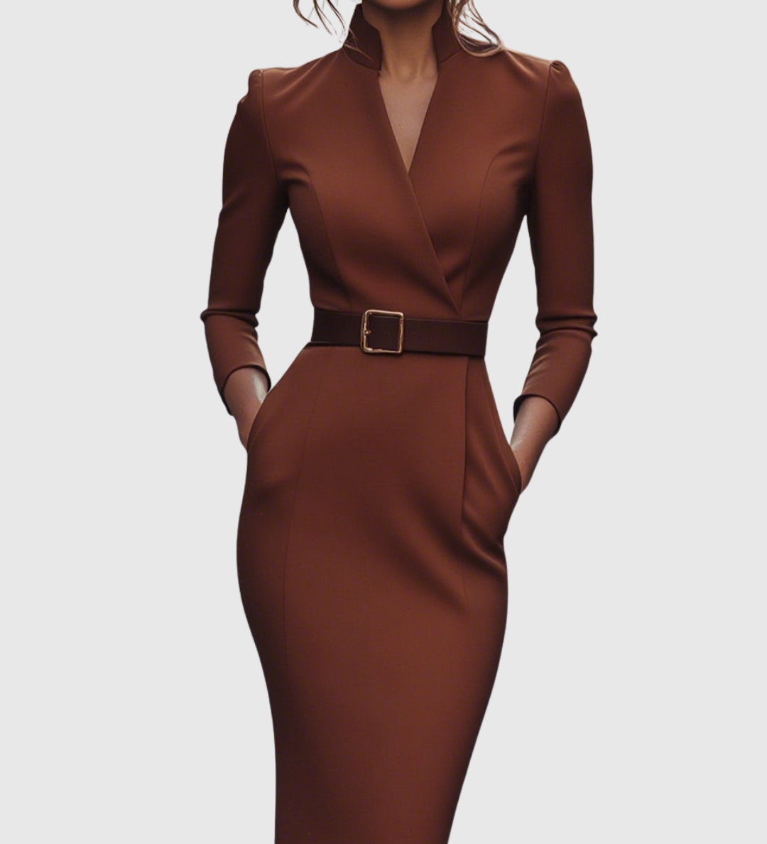 Felicia – Rochie Midi Tip Creion cu Curea
