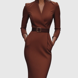 Felicia – Rochie Midi Tip Creion cu Curea