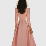 Bogdana – Rochie Midi Tip Sacou cu Fustă Plisată