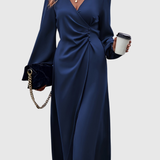 Justina – Rochie Midi cu Detaliu Răsucit