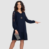 Mirela – Rochie Midi cu Mâneci din Dantelă