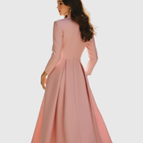 Bogdana – Rochie Midi Tip Sacou cu Fustă Plisată