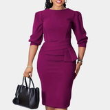 Ecaterina – Rochie Midi cu Volan la Talie