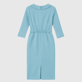 Iolanda – Rochie Midi Creion cu Decolteu Drapat