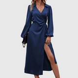 Justina – Rochie Midi cu Detaliu Răsucit
