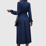 Justina – Rochie Midi cu Detaliu Răsucit