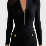 Cerasela – Rochie Midi Tricotată cu Fermoar