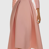 Bogdana – Rochie Midi Tip Sacou cu Fustă Plisată