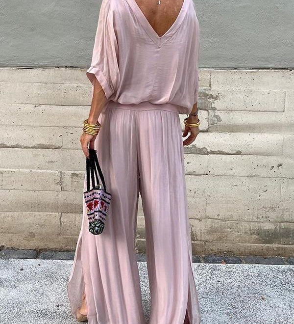 Larisa – Compleu Chic Estival Cu Pantaloni Fluizi