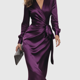 Marilena – Rochie Midi Satinată Petrecută