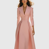 Bogdana – Rochie Midi Tip Sacou cu Fustă Plisată