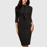 Daria – Rochie Dreaptă cu Șnur la Gât