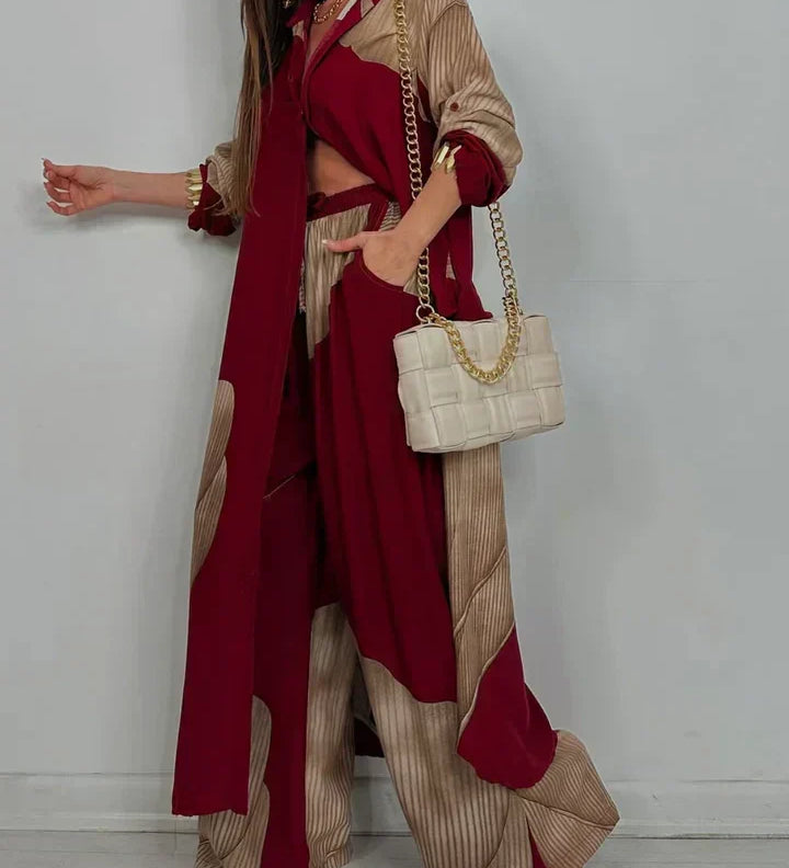 Ileana – Compleu Chic Estival Cu Imprimeu Patchwork