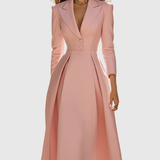Bogdana – Rochie Midi Tip Sacou cu Fustă Plisată