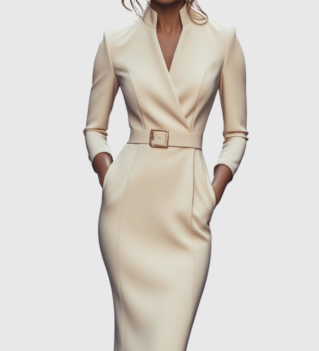 Felicia – Rochie Midi Tip Creion cu Curea