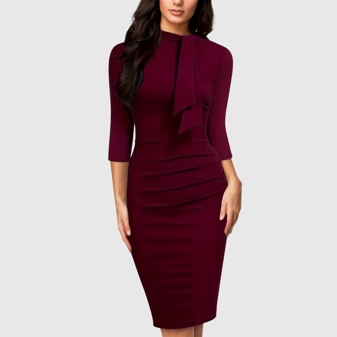 Daria – Rochie Dreaptă cu Șnur la Gât
