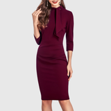 Daria – Rochie Dreaptă cu Șnur la Gât