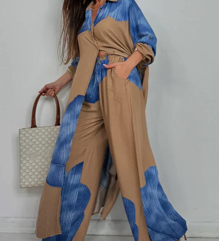Ileana – Compleu Chic Estival Cu Imprimeu Patchwork