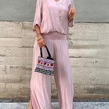 Larisa – Compleu Chic Estival Cu Pantaloni Fluizi