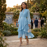 Eugenie – Rochie Plisată cu Mâneci Vaporoase