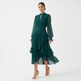 Eugenie – Rochie Plisată cu Mâneci Vaporoase