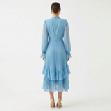 Eugenie – Rochie Plisată cu Mâneci Vaporoase