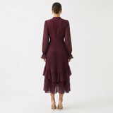 Eugenie – Rochie Plisată cu Mâneci Vaporoase