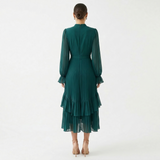 Eugenie – Rochie Plisată cu Mâneci Vaporoase