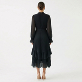 Eugenie – Rochie Plisată cu Mâneci Vaporoase