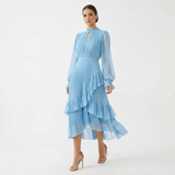 Eugenie – Rochie Plisată cu Mâneci Vaporoase