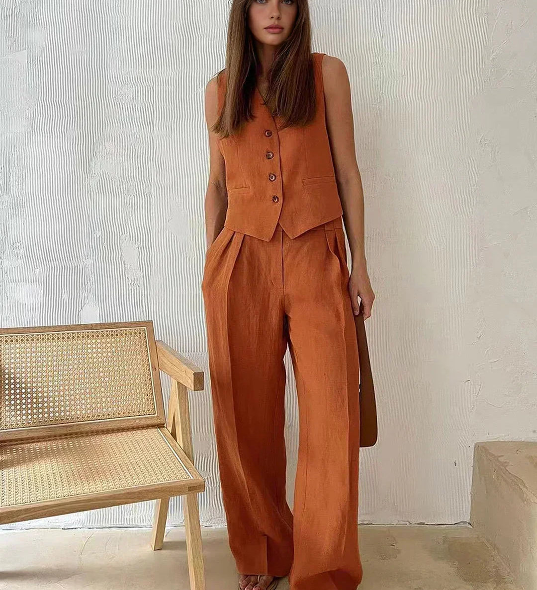Bianca – Set De Pantaloni Cu Croiala Lejera