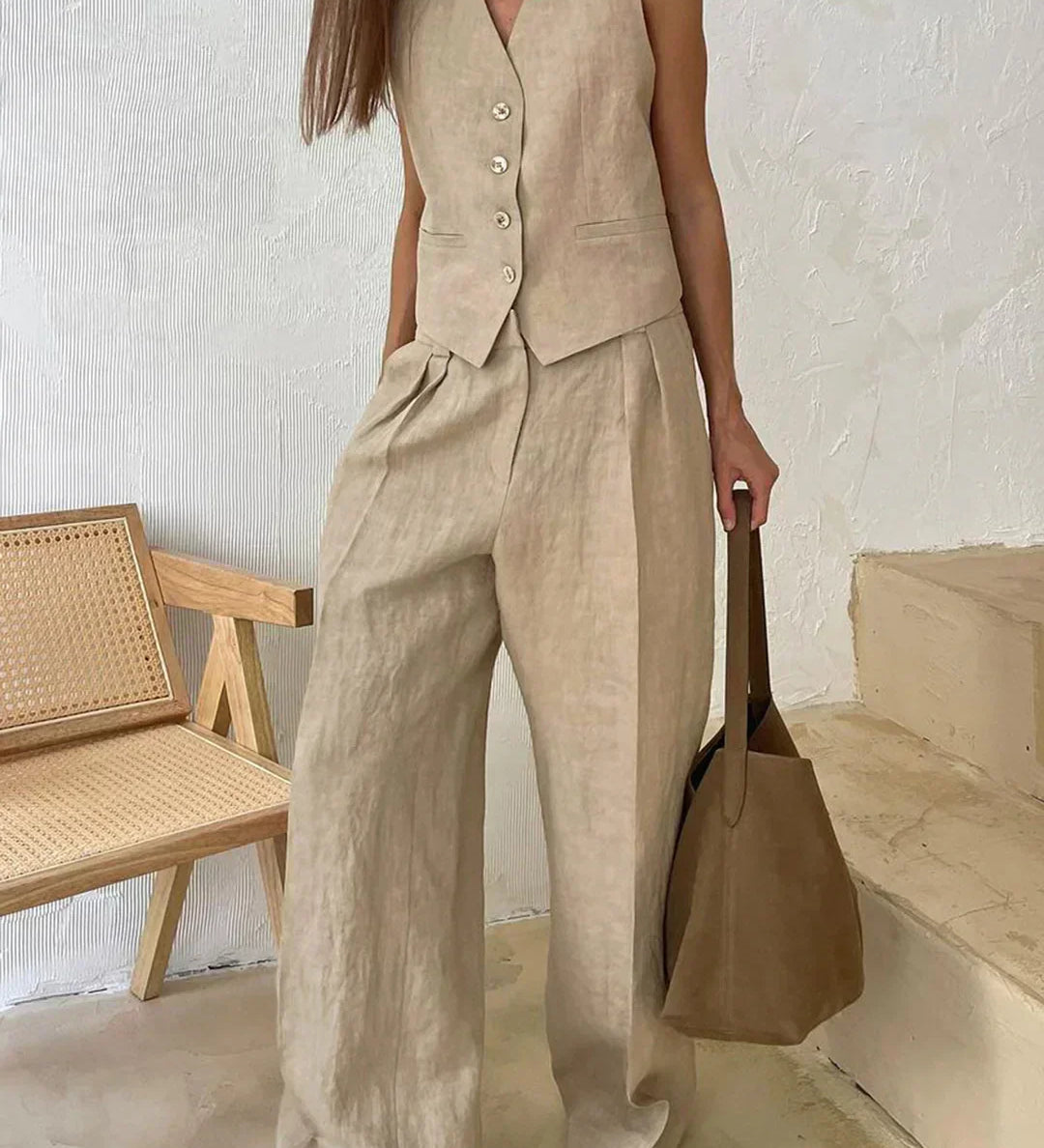 Bianca – Set De Pantaloni Cu Croiala Lejera