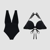 Loredana – Costum de baie cu decolteu adânc și plisat