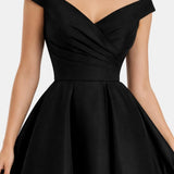 Virginia – Rochie Midi cu Corset Încrucișat și Fustă Evazată