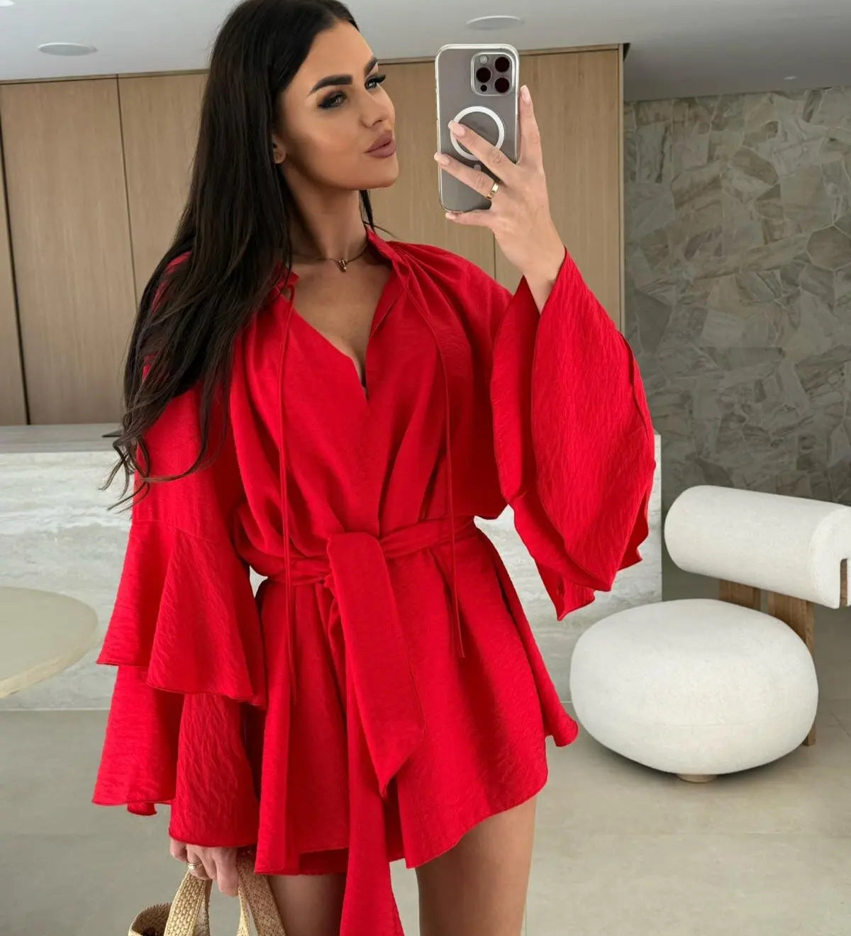 Dina – Rochie Cămașă cu Curea