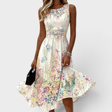 Tatiana - Rochie Midi Florala fara Maneci