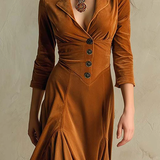 Veronica – Rochie din Catifea Tip Sacou, Stil Retro