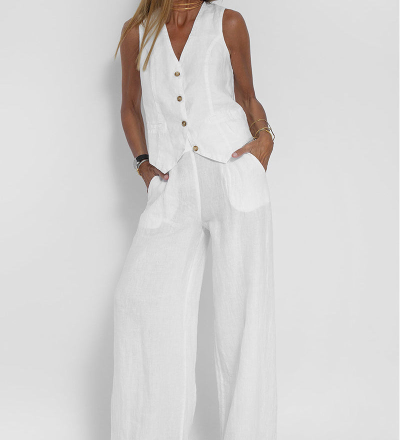 Ana – Set Cu Vesta Si Pantaloni Largi