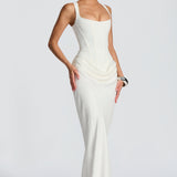 Corina – Rochie Maxi cu Decolteu Pătrat