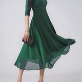 Clara – Rochie de Seară Bleumarin cu Dantelă