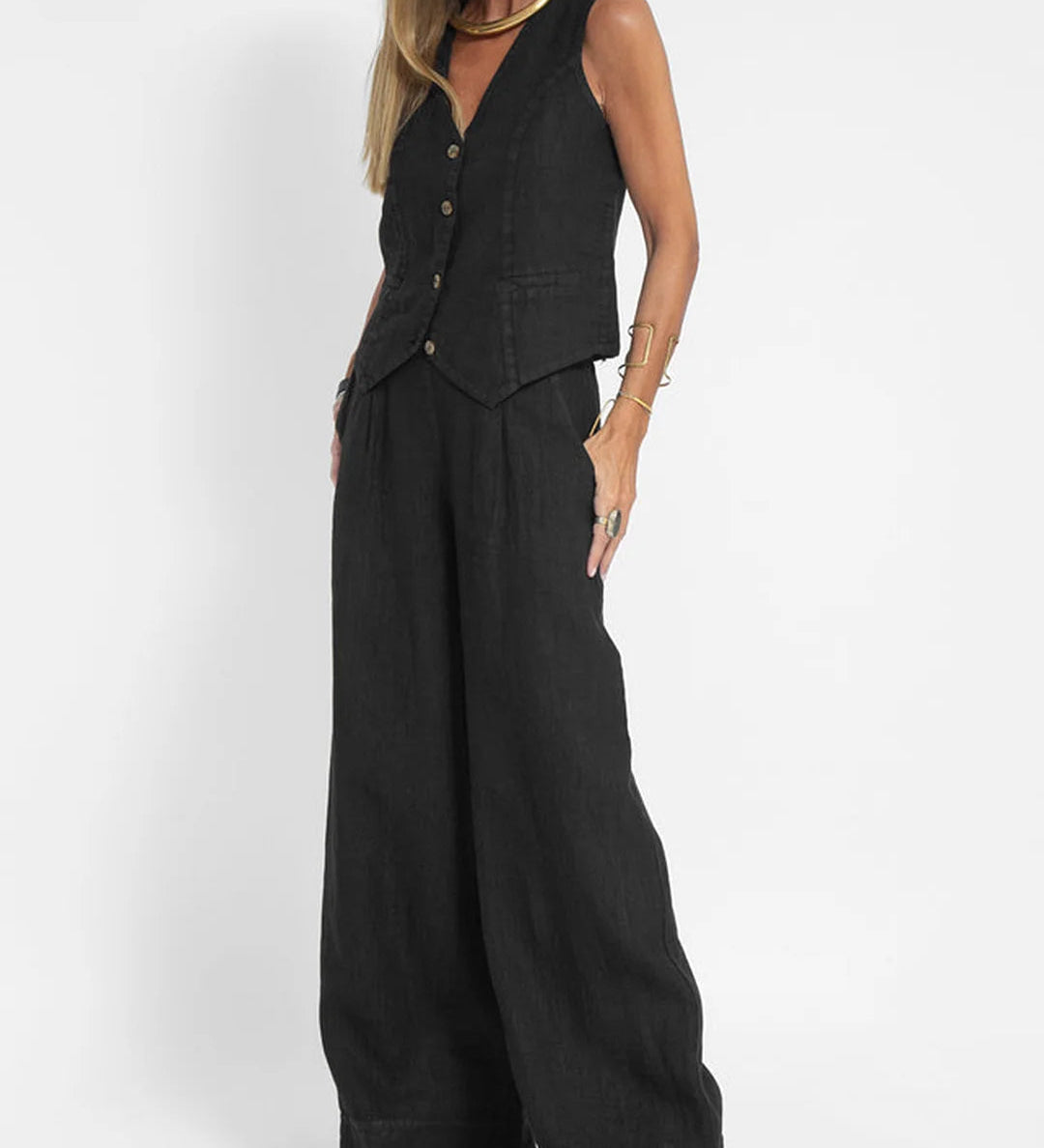 Ana – Set Cu Vesta Si Pantaloni Largi