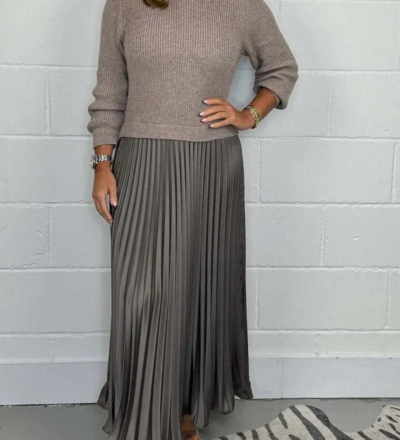 Mădălina – Rochie Maxi Plisată