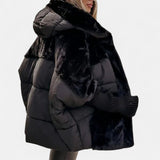 Gabriela – Jachetă Puffer cu Glugă și Patchwork