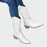 Cizme cowboy metalic